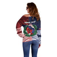 Personalised Samoa Boxing Off Shoulder Sweater Samoan Boxer Funny Style DT05 - Polynesian Pride