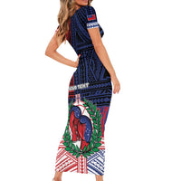 Personalised Samoa Boxing Short Sleeve Bodycon Dress Samoan Boxer Funny Style - Polynesian Pride