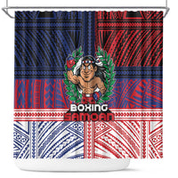 Samoa Boxing Shower Curtain Samoan Boxer Funny Style DT05 Red - Polynesian Pride