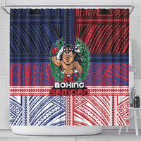 Samoa Boxing Shower Curtain Samoan Boxer Funny Style DT05 - Polynesian Pride