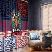 Samoa Boxing Window Curtain Samoan Boxer Funny Style DT05 - Polynesian Pride