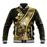 Personalised Niue Baseball Jacket Niuean Crab Waves Style