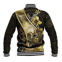 Personalised Niue Baseball Jacket Niuean Crab Waves Style