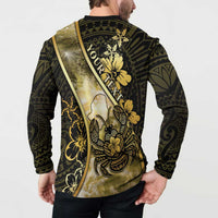 Personalised Niue Button Sweatshirt Niuean Crab Waves Style