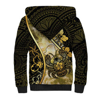 Personalised Niue Sherpa Hoodie Niuean Crab Waves Style