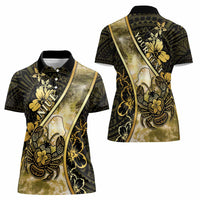 Personalised Niue Women Polo Shirt Niuean Crab Waves Style