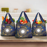 Nauru Grocery Bag Hibiscus Polynesian Tribal Pattern DT05 3-pack One Size Navy - Polynesian Pride