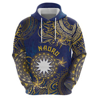 Personalised Nauru Hoodie Hibiscus Polynesian Tribal Pattern