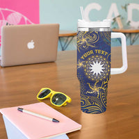 Personalised Nauru Tumbler With Handle Hibiscus Polynesian Tribal Pattern DT05 - Polynesian Pride
