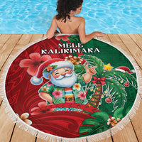 Hawaii Christmas Beach Blanket Mele Kalikimaka Funny Hawaiian Santa - Polynesian Pride