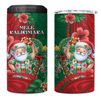 Hawaii Christmas 4 in 1 Can Cooler Tumbler Mele Kalikimaka Funny Hawaiian Santa DT05 One Size: 16 oz Green - Polynesian Pride