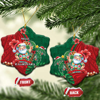 Hawaii Christmas Ceramic Ornament Mele Kalikimaka Funny Hawaiian Santa - Polynesian Pride