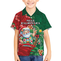 Hawaii Christmas Family Matching Long Sleeve Bodycon Dress and Hawaiian Shirt Mele Kalikimaka Funny Hawaiian Santa - Polynesian Pride