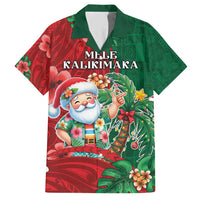 Hawaii Christmas Family Matching Short Sleeve Bodycon Dress and Hawaiian Shirt Mele Kalikimaka Funny Hawaiian Santa - Polynesian Pride