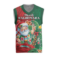 Hawaii Christmas Knitted V-Neck Vest Mele Kalikimaka Funny Hawaiian Santa - Polynesian Pride