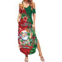 Hawaii Christmas Summer Maxi Dress Mele Kalikimaka Funny Hawaiian Santa - Polynesian Pride