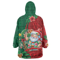 Hawaii Christmas Wearable Blanket Hoodie Mele Kalikimaka Funny Hawaiian Santa DT05 - Polynesian Pride