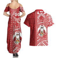 Tonga Christmas Couples Matching Summer Maxi Dress and Hawaiian Shirt Kilisimasi Fiefia - Polynesian Pride