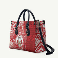 Tonga Christmas Leather Bag Kilisimasi Fiefia DT05 Red - Polynesian Pride