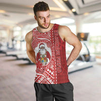 Tonga Christmas Men Tank Top Kilisimasi Fiefia DT05 Red - Polynesian Pride