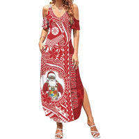 Tonga Christmas Summer Maxi Dress Kilisimasi Fiefia DT05 Women Red - Polynesian Pride