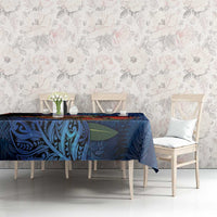 New Zealand Christmas Tablecloth Santa Kiwi Bird With Pohutukawa Flowers - Polynesian Pride