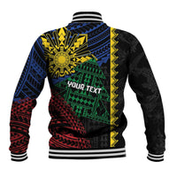 Personalised Philippines Christmas Baseball Jacket Xmas Tree Filipino Tribal Patterns DT05 - Polynesian Pride