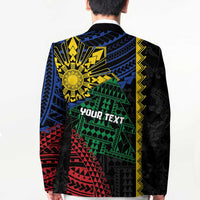 Personalised Philippines Christmas Blazer Xmas Tree Filipino Tribal Patterns - Polynesian Pride