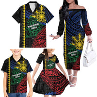 Personalised Philippines Christmas Family Matching Off The Shoulder Long Sleeve Dress and Hawaiian Shirt Xmas Tree Filipino Tribal Patterns DT05 - Polynesian Pride