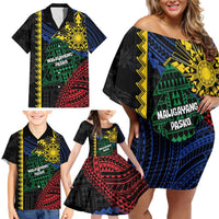 Personalised Philippines Christmas Family Matching Off Shoulder Short Dress and Hawaiian Shirt Xmas Tree Filipino Tribal Patterns - Polynesian Pride