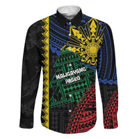 Personalised Philippines Christmas Family Matching Puletasi and Hawaiian Shirt Xmas Tree Filipino Tribal Patterns DT05 Dad's Shirt - Long Sleeve Black - Polynesian Pride