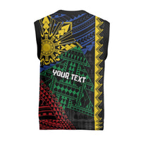 Personalised Philippines Christmas Knitted V-Neck Vest Xmas Tree Filipino Tribal Patterns DT05 - Polynesian Pride