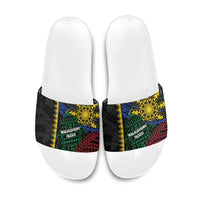 Philippines Christmas Slide Sandals Xmas Tree Filipino Tribal Patterns - Polynesian Pride
