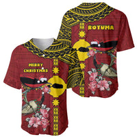 Rotuma Christmas Baseball Jersey Rotuma Myzomela Birds With Hibiscus Flowers - Polynesian Pride