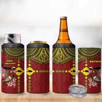Rotuma Christmas 4 in 1 Can Cooler Tumbler Rotuma Myzomela Birds With Hibiscus Flowers DT05 - Polynesian Pride