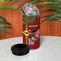 Rotuma Christmas 4 in 1 Can Cooler Tumbler Rotuma Myzomela Birds With Hibiscus Flowers DT05 - Polynesian Pride