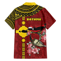Rotuma Christmas Family Matching Off The Shoulder Long Sleeve Dress and Hawaiian Shirt Rotuma Myzomela Birds With Hibiscus Flowers - Polynesian Pride