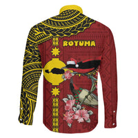 Rotuma Christmas Family Matching Off Shoulder Maxi Dress and Hawaiian Shirt Rotuma Myzomela Birds With Hibiscus Flowers DT05 - Polynesian Pride