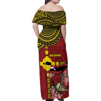 Rotuma Christmas Family Matching Off Shoulder Maxi Dress and Hawaiian Shirt Rotuma Myzomela Birds With Hibiscus Flowers DT05 - Polynesian Pride