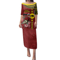 Rotuma Christmas Family Matching Puletasi and Hawaiian Shirt Rotuma Myzomela Birds With Hibiscus Flowers - Polynesian Pride