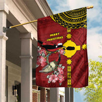 Rotuma Christmas Garden Flag Rotuma Myzomela Birds With Hibiscus Flowers DT05 House Flag Red - Polynesian Pride