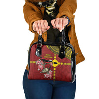 Rotuma Christmas Shoulder Handbag Rotuma Myzomela Birds With Hibiscus Flowers - Polynesian Pride