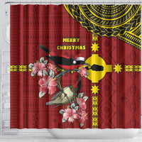 Rotuma Christmas Shower Curtain Rotuma Myzomela Birds With Hibiscus Flowers - Polynesian Pride