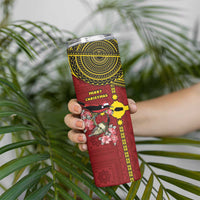 Rotuma Christmas Skinny Tumbler Rotuma Myzomela Birds With Hibiscus Flowers - Polynesian Pride