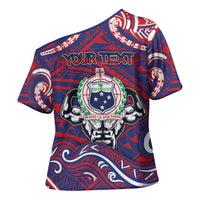 Personalised Samoa Gym Cross Shoulder Shirt Muscle Samoan Tribal Waves DT05 - Polynesian Pride