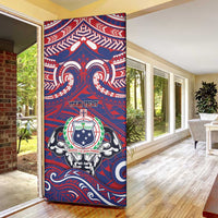 Personalised Samoa Gym Door Cover Muscle Samoan Tribal Waves DT05 - Polynesian Pride