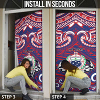 Personalised Samoa Gym Door Cover Muscle Samoan Tribal Waves DT05 - Polynesian Pride
