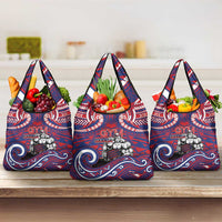 Samoa Gym Grocery Bag Muscle Samoan Tribal Waves DT05 3-pack One Size Navy - Polynesian Pride