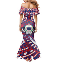 Personalised Samoa Gym Mermaid Dress Muscle Samoan Tribal Waves - Polynesian Pride