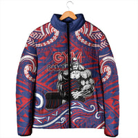 Personalised Samoa Gym Padded Jacket Muscle Samoan Tribal Waves DT05 - Polynesian Pride